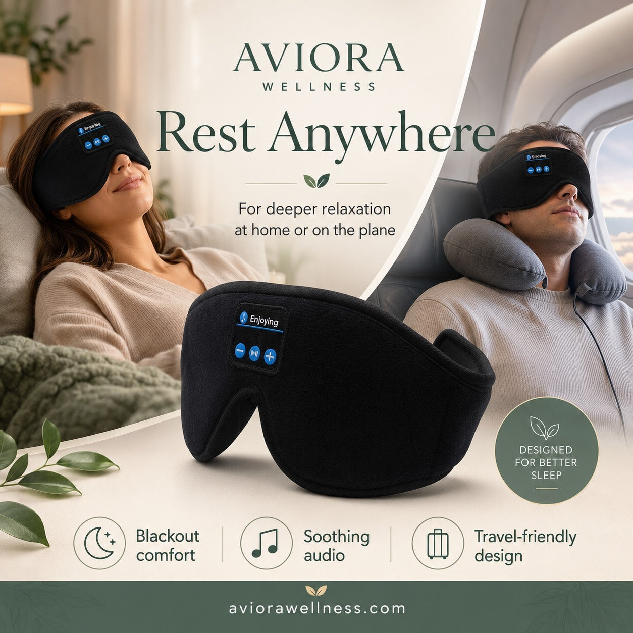 Bluetooth Sleep Mask with Built-In Speakers